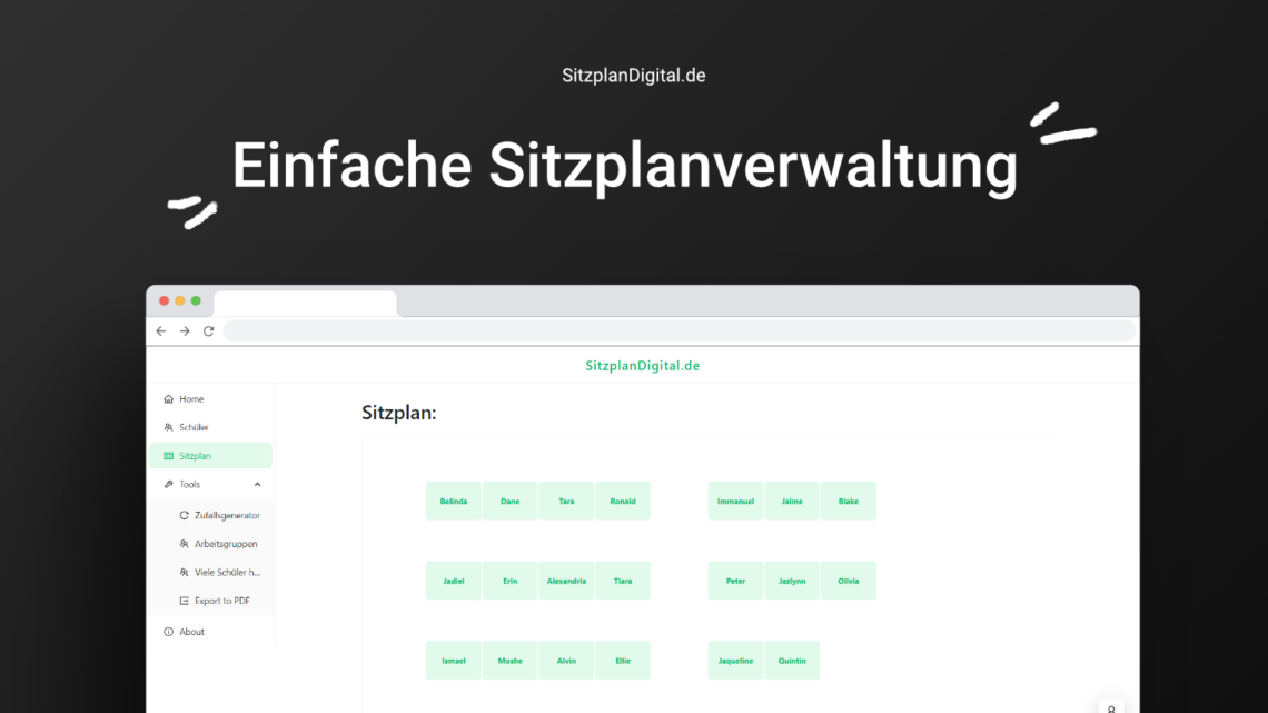Sitzplan Digital Klassenraum Verwaltungs Tool Screenshot